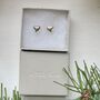 Unusual Sterling Silver Heart Stud Earrings, thumbnail 1 of 2