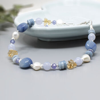 Forget Me Not Multi Gemstone Bracelet Sterling Silver, 3 of 4