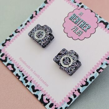 Camera Glitter Resin Studs, 4 of 4