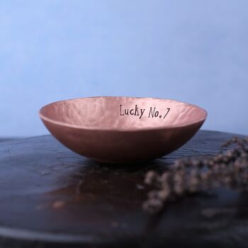 Personalised 7th Anniversary Gift Small Copper Bowl, 2 of 11