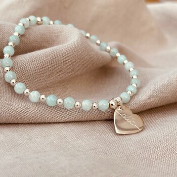 Personalised Sterling Silver And Amazonite Bracelet, 3 of 4