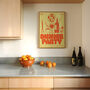 Dinner Party Print | Music Poster | Home Decor | Food | Illustration | Record | Bar | Trendy | Retro | Kitchen Dining Room | Mid Century, thumbnail 2 of 8