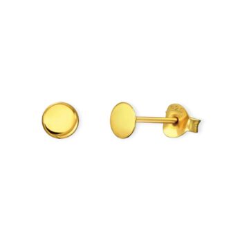 Disc Stud Earrings In 18ct Gold Plate, 3 of 12