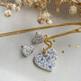 Delicate Blue Floral Heart Earring And Necklace Set, thumbnail 5 of 7
