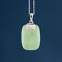 Sterling Silver Jade Rectangle Necklace, thumbnail 1 of 12