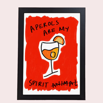 Aperol Spritz Illustrated Cocktail Print, 4 of 5