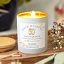 50th Gold Wedding Anniversary Personalised Scented Candle Gift, thumbnail 1 of 10