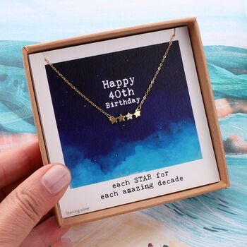 40th Birthday Stars Necklace Sterling Silver, 5 of 7