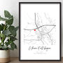 Personalised Where It All Began, Anniversary Gift Map Print, thumbnail 1 of 4