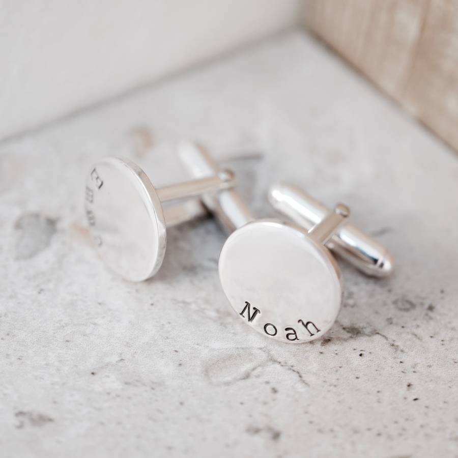 Personalised Name Disc Cufflinks, 1 of 4