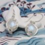 Handmade Silver Fiery Moonstone Drop Earrings, thumbnail 4 of 9
