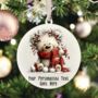 Personalised Christmas Teddy Bear Family Hanging Bauble Decoration, thumbnail 3 of 10