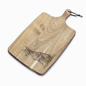 Personalised Pharaoh Hound Engraved Acacia Serving Board, 6 of 9