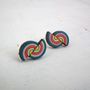 Rainbow Wooden Eco Stud Earrings, thumbnail 2 of 5