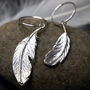 Asymmetrical Feather Sterling Silver Earrings, thumbnail 4 of 5