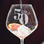 50th Birthday Personalised Gin Goblet Glass, thumbnail 4 of 4
