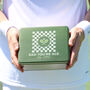 Personalised Checker Tennis Hip Flask And Balls Tin Gift For Dad, thumbnail 2 of 5