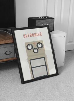 Guitar Overdrive Pedal Print | Guitarist Music Poster, 3 of 6