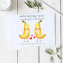 Personalised Happy Birthday Husband Banana Birthday Card, thumbnail 1 of 2