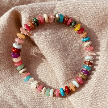 New Rainbow Agate Bead Bracelet, 5 of 5