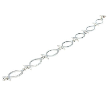 Silver Ladies Elegant Handmade Ichthus Bracelet, 5 of 12
