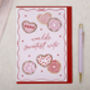 Pink Valentines Day Card For Wife Sweet Donut Design, thumbnail 1 of 3