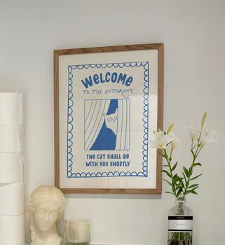 Funny Bathroom Cat Print, 2 of 4
