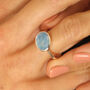 Sterling Silver Oval Gemstone Ring, thumbnail 2 of 4
