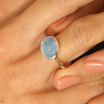 Sterling Silver Oval Gemstone Ring, 2 of 4
