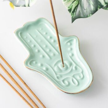 Blue Hamsa Hand Incense Stick Holder, 3 of 4