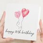 Personalised 18th Birthday Card Daughter Heart Balloons, thumbnail 1 of 7