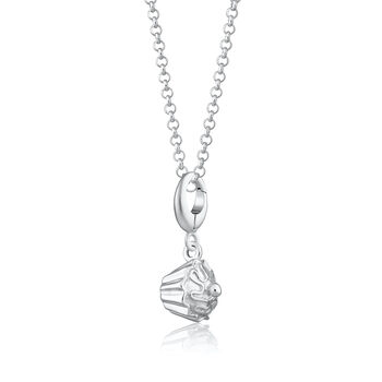 Sterling Silver Cupcake Charm Necklace, 3 of 8