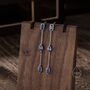 Sapphire Blue Cz Marquise Dangle Drop Stud Earrings, thumbnail 5 of 12