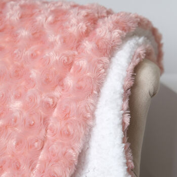 Personalised Thick Dusty Pink Baby Blanket, 2 of 6
