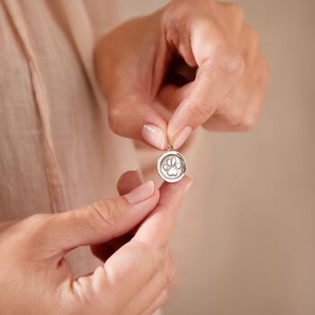 Personalised Raised Pet Paw Print Silver Necklace, 2 of 3