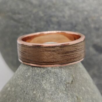 Copper And European Walnut Inlay Ring, 3 of 6