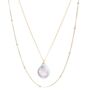 Baroque Flat Pearl Pendant Sterling Silver Necklace Set, thumbnail 3 of 12