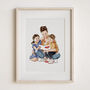 Mother’s Day Gift Personalised Hand Drawn Portrait, thumbnail 3 of 10