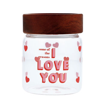 Reasons Why I Love You Glass Jar And Paper Hearts, 6 of 9