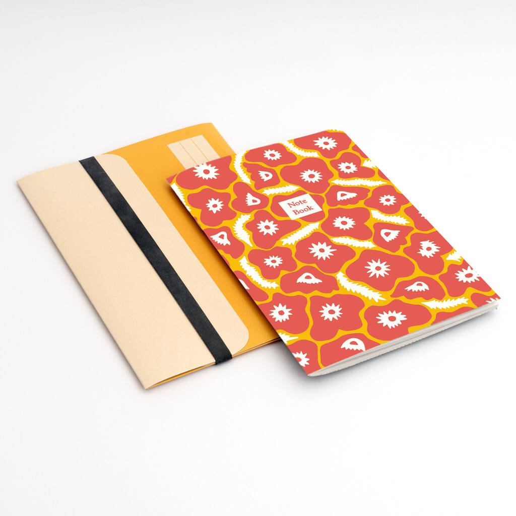 Poppy Design Plain Paged A5 Notebook With Folder, 1 of 2