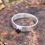 Haematite Ring In Recycled Silver With A Textured Band, thumbnail 2 of 12