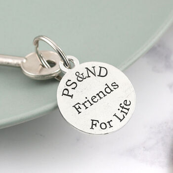 Friendship Gift Personalised Round Pewter Keyring, 5 of 8