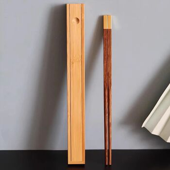 Engraved Wooden Chopsticks Gift Set With Bamboo Box, 2 of 5