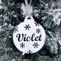 Personalised Name With Snowflakes Christmas Bauble, thumbnail 1 of 12