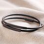 Men's Double Wrap Thin Leather Bracelet In Black, thumbnail 2 of 4