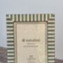 Natalini Turquoise And Cream Striped Photo Frame, thumbnail 1 of 3