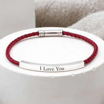 Personalised Sterling Silver And Silk Twist Bracelet, 2 of 4