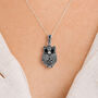 Sterling Silver Twinkling Marcasite Owl Necklace, thumbnail 1 of 11