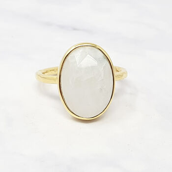 Statement Rainbow Moonstone June Birthstone Ring, 5 of 8