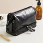 Personalised Leather Wash Bag With Bottom Zip Pocket, thumbnail 3 of 4